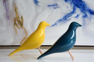 Pássaro Cerâmica Amarelo - Complementos de Decoração - Decor Império